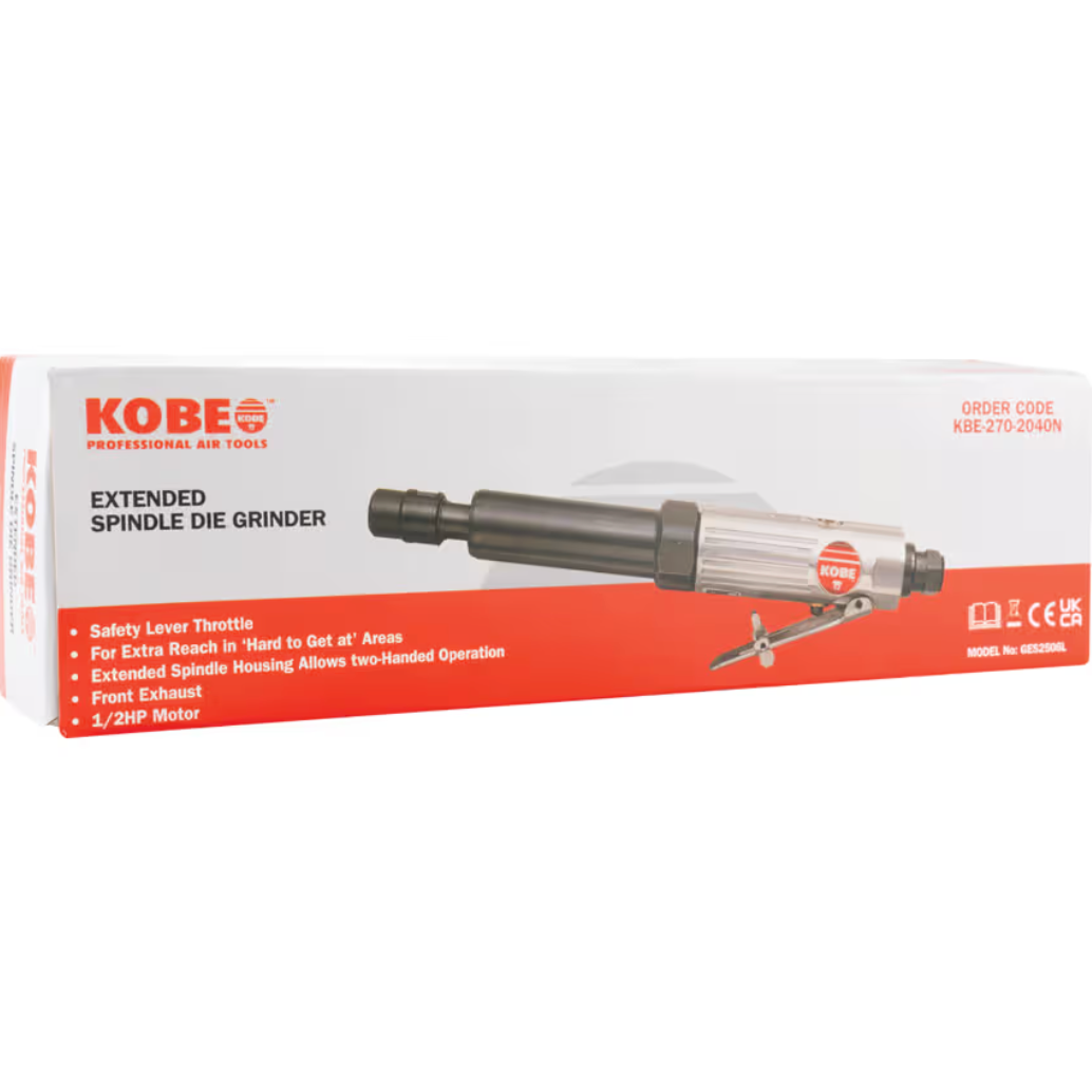 KOBE - KBE2702040N - Red Line - GES2506L - 6.0mm Extended Spindle Die Grinder - 25,000 rpm