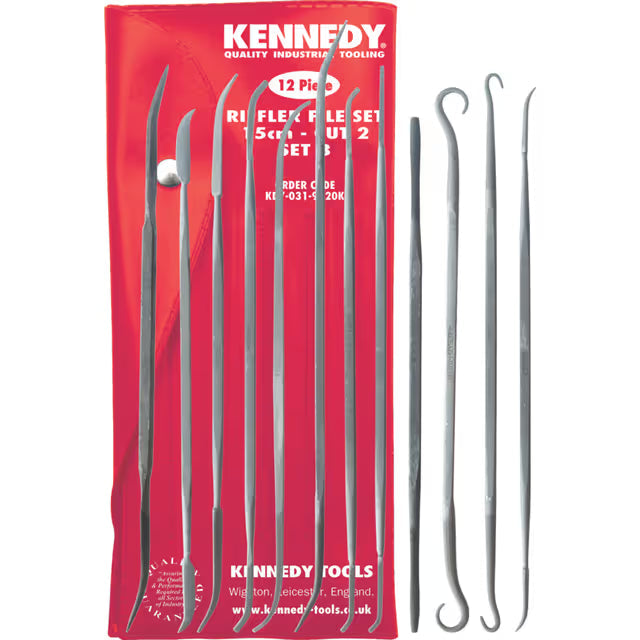 KENNEDY 12pc 15cm Riffler File Set SET-B Cut 2 KDY0319120K KENNEDY
