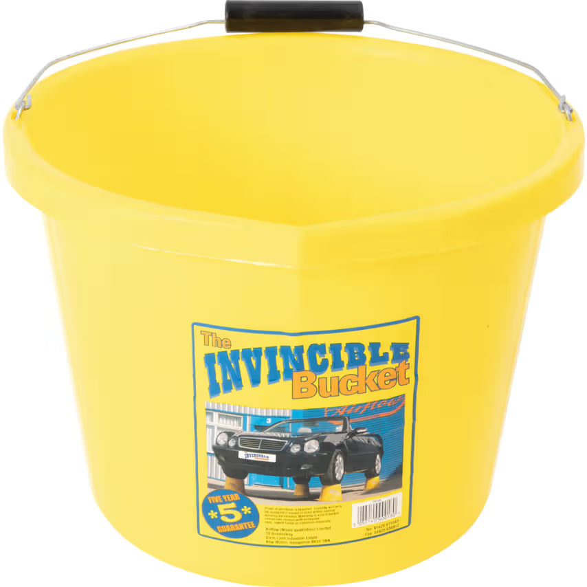 KENNEDY Invincible Yellow Builders Bucket 15L Heavy Duty KENNEDY