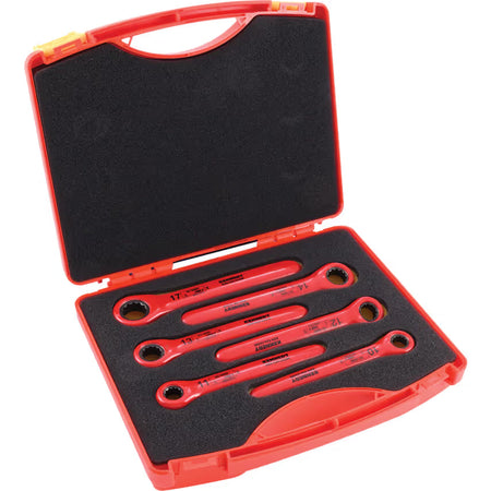 KENNEDY Insulated Ratchet Ring Spanner Set 6Pc 1000V VDE KENNEDY