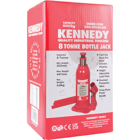 KENNEDY Bottle Jack 2T to 50T Hydraulic Car Lifting Jack Range KENNEDY