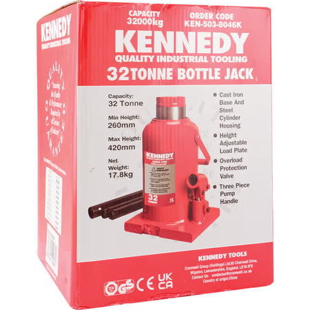 KENNEDY Bottle Jack 2T to 50T Hydraulic Car Lifting Jack Range KENNEDY