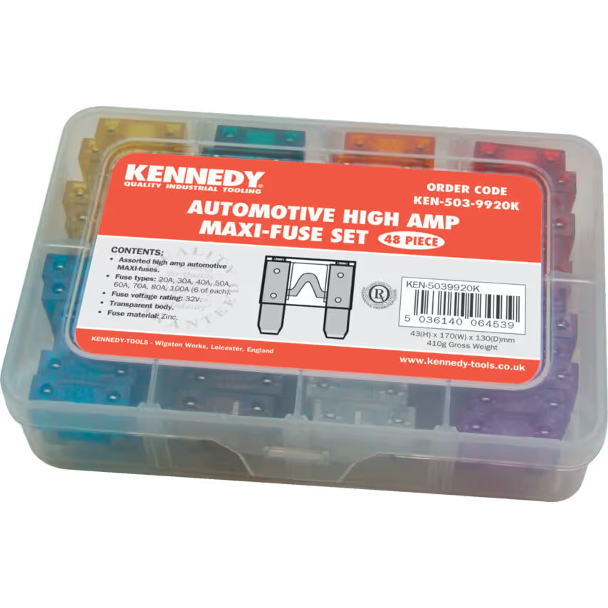 KENNEDY 48pc High Amp Maxi Fuse Set Zinc Automotive Kit KENNEDY