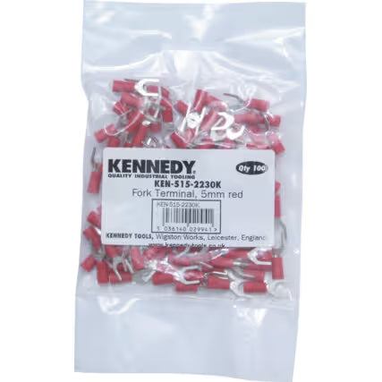 KENNEDY Fork Terminal Pack 100 Red Blue Yellow Connectors KENNEDY