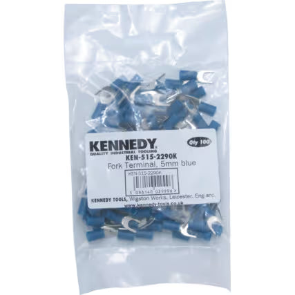 KENNEDY Fork Terminal Pack 100 Red Blue Yellow Connectors KENNEDY