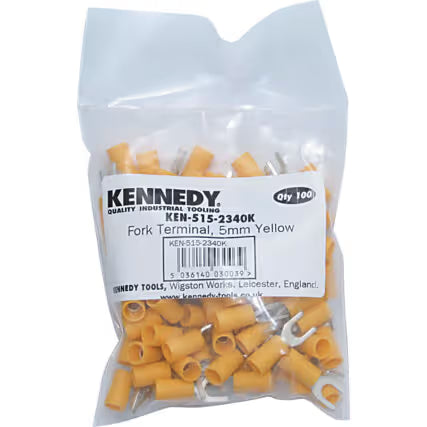 KENNEDY Fork Terminal Pack 100 Red Blue Yellow Connectors KENNEDY