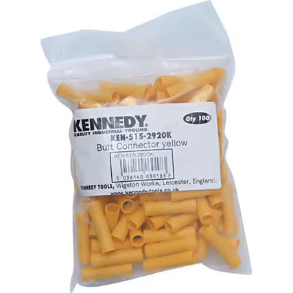 KENNEDY Butt Connector Pack 100 Blue Yellow Insulated Electrical Terminals KENNEDY