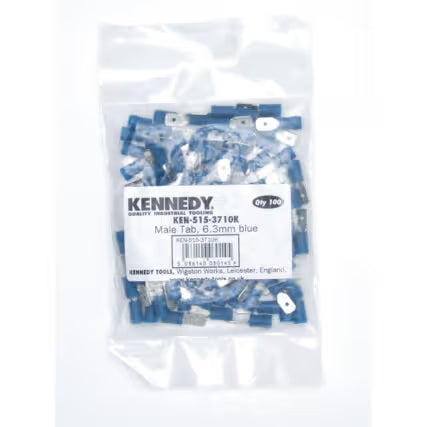 KENNEDY 6.3mm Male Tab Connector Pack 100 Red Blue Electrical Terminals KENNEDY