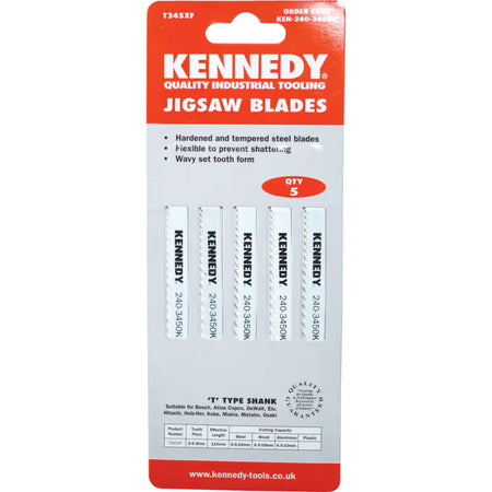 KENNEDY T-Shank HSS Jigsaw Blades for Metal Cutting Pack 5 KENNEDY