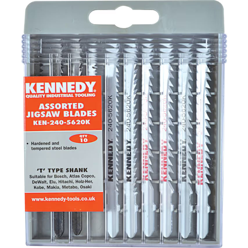 KENNEDY Assorted Jigsaw Blade Set PK10 Multi Material Cutting KENNEDY