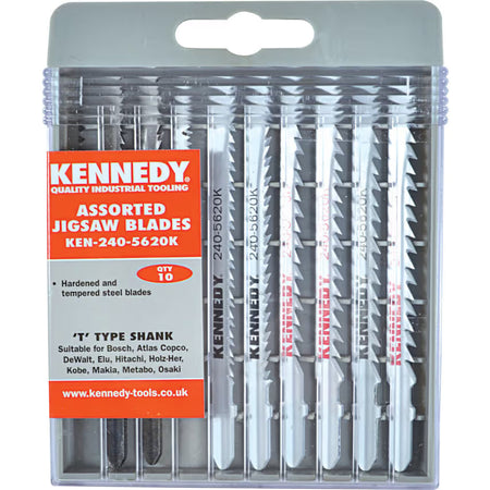 KENNEDY Assorted Jigsaw Blade Set PK10 Multi Material Cutting KENNEDY
