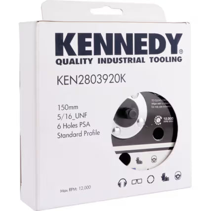 KENNEDY 150mm Self Stick 6 Hole Sanding Pad 5/16 UNF KENNEDY