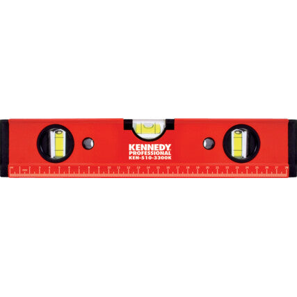 Kennedy Pro KEN5103300K 300mm/12" Professional Box-beam Spirit Level, 3 Vials, Horizontal/Vertical/45°, Non-Magnetic KENNEDY