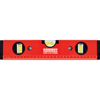 Kennedy Pro KEN5103300K 300mm/12" Professional Box-beam Spirit Level, 3 Vials, Horizontal/Vertical/45°, Non-Magnetic KENNEDY