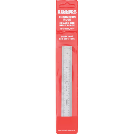KENNEDY 150mm/6" 150mm RIGID RUSTLESS RULE ROUND / SQUARE END KENNEDY