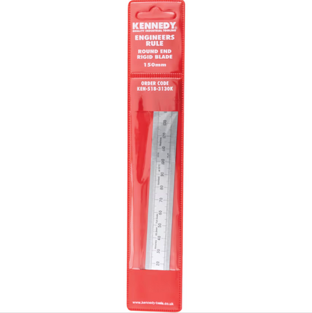 KENNEDY 150mm/6" 150mm RIGID RUSTLESS RULE ROUND / SQUARE END KENNEDY