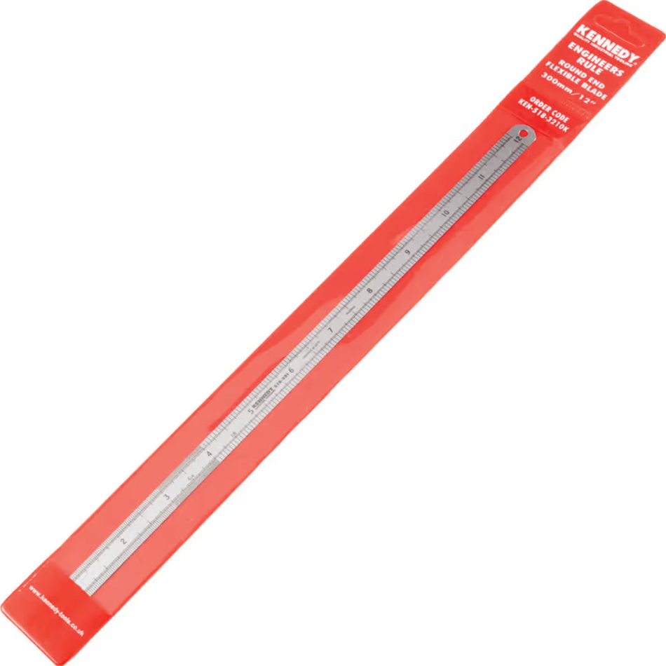 KENNEDY 300mm/12" / 300mm FLEXIBLE RUSTLESS RULE ROUND END KEN5183210K KEN5183230K KENNEDY