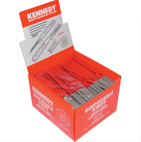 Kennedy KEN5370070K disposable craft knives in red counter display box