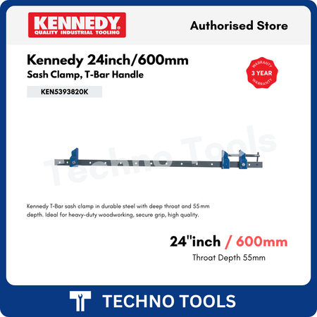 Kennedy 24-inch sash clamp with T-bar handle on a Techno Tools branded background