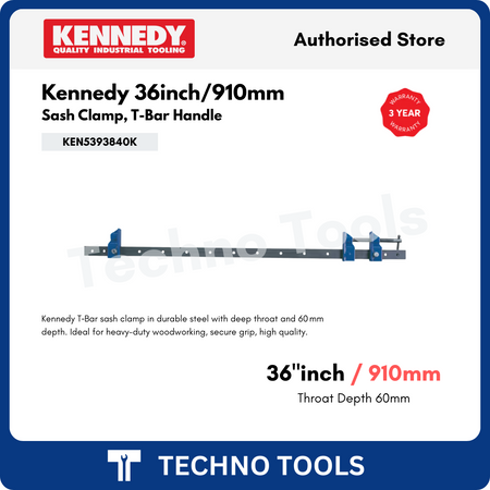 Kennedy 36-inch sash clamp with T-bar handle on a Techno Tools branded background