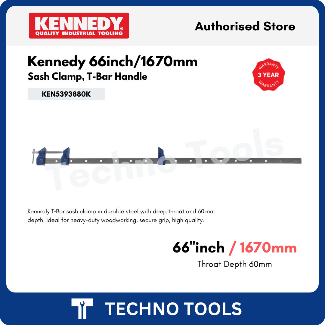 Kennedy sash clamp with T-bar handle on a Techno Tools branded background