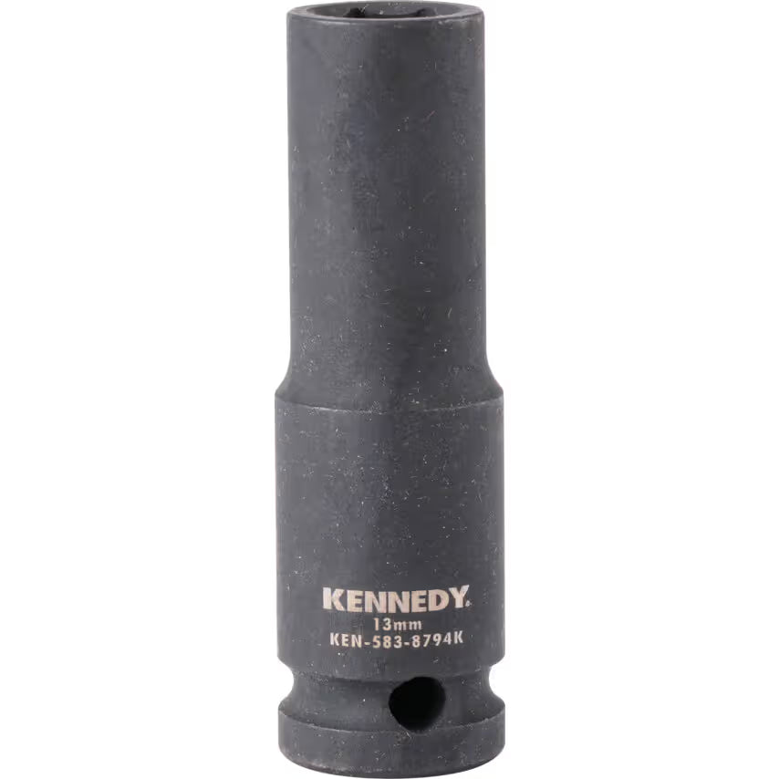 KENNEDY 1/2 Inch Deep Impact Socket Metric Chrome Moly Steel KENNEDY