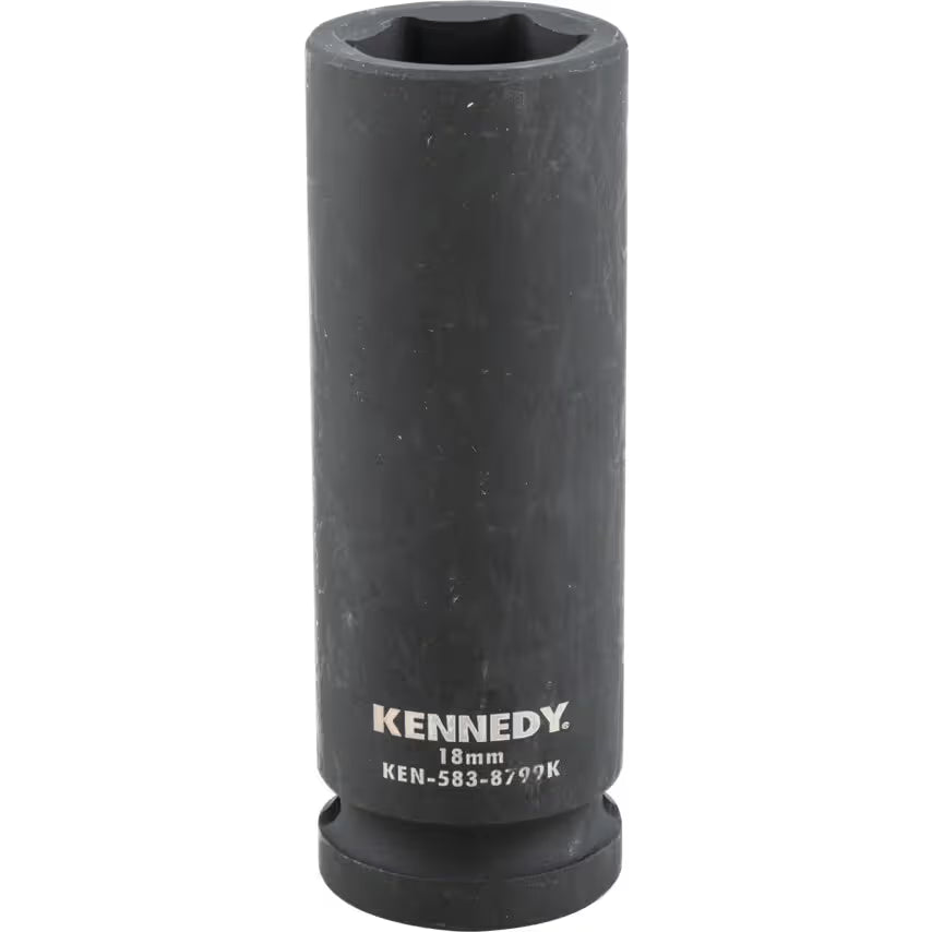 KENNEDY 1/2 Inch Deep Impact Socket Metric Chrome Moly Steel KENNEDY