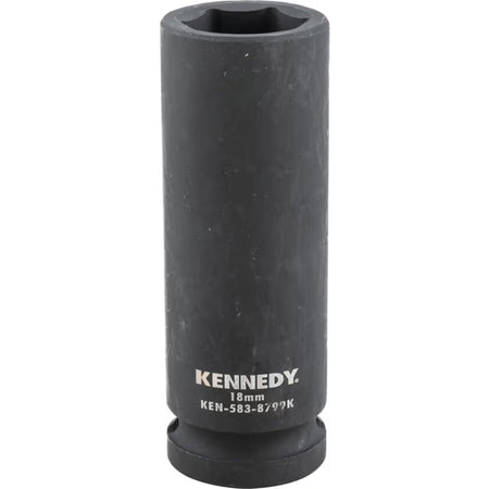 KENNEDY 1/2 Inch Deep Impact Socket Metric Chrome Moly Steel KENNEDY