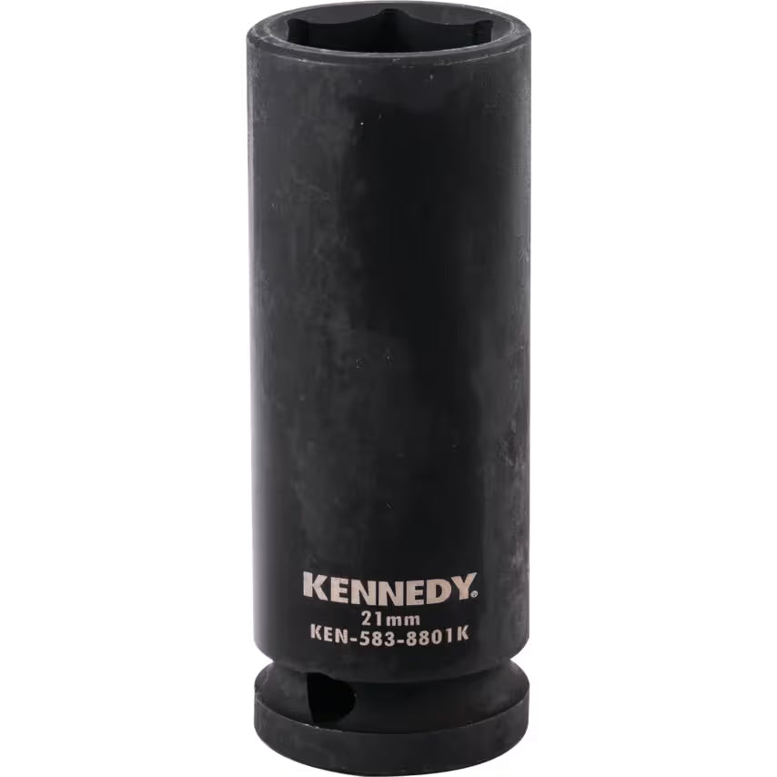 KENNEDY 1/2 Inch Deep Impact Socket Metric Chrome Moly Steel KENNEDY