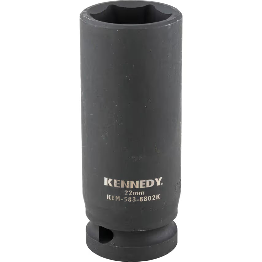 KENNEDY 1/2 Inch Deep Impact Socket Metric Chrome Moly Steel KENNEDY