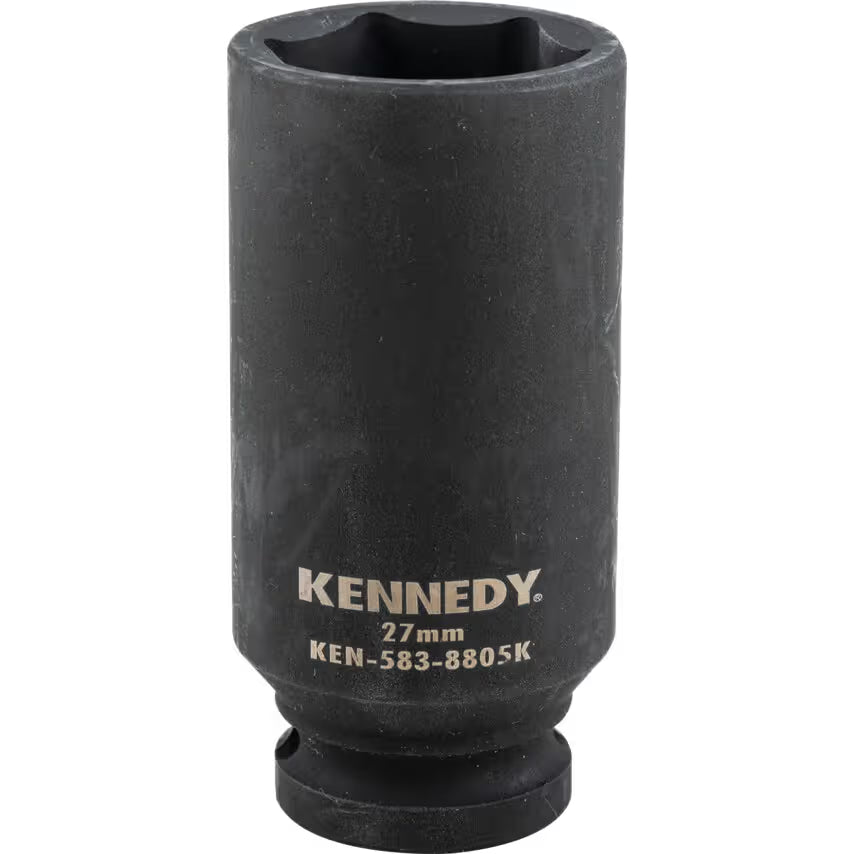 KENNEDY 1/2 Inch Deep Impact Socket Metric Chrome Moly Steel KENNEDY
