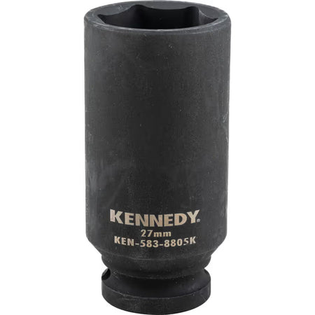 KENNEDY 1/2 Inch Deep Impact Socket Metric Chrome Moly Steel KENNEDY