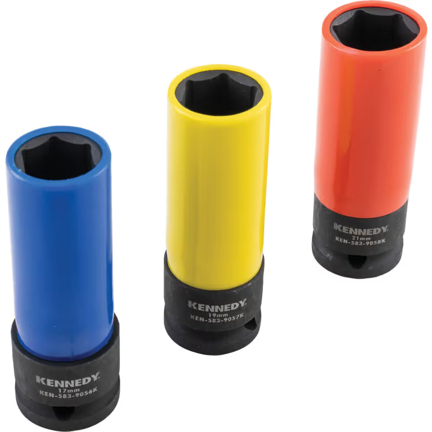 KENNEDY 1/2" Drive Wheel Nut Impact Socket Set 3pc KENNEDY