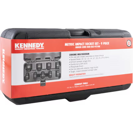 KENNEDY PM9M 1/2" Drive Impact Socket Set 9 Piece KENNEDY