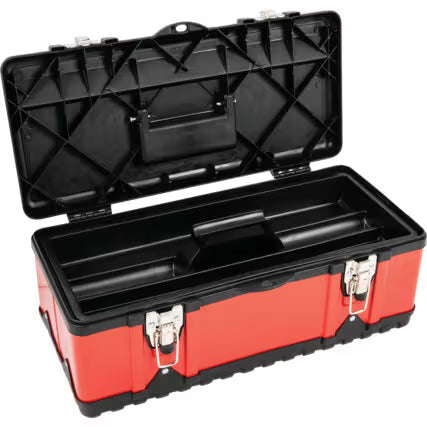 KENNEDY Red PVC Toolboxes with Tote Tray for Professional Use KENNEDY