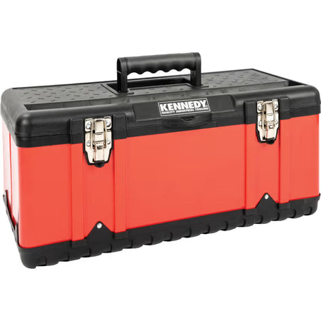 KENNEDY Red PVC Toolboxes with Tote Tray for Professional Use KENNEDY