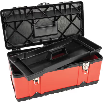 KENNEDY Red PVC Toolboxes with Tote Tray for Professional Use KENNEDY