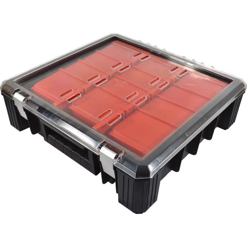 KENNEDY Organiser with Polycarbonate Lid, 12 Bins & 11 Dividers KENNEDY