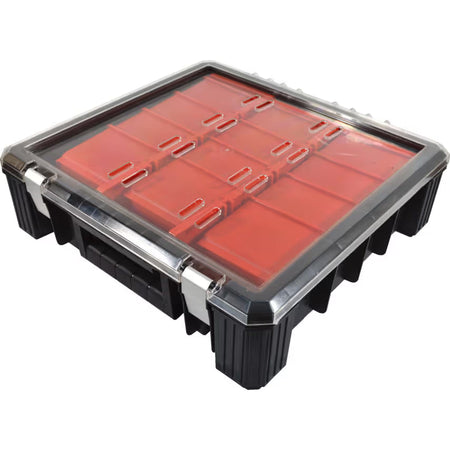 KENNEDY Organiser with Polycarbonate Lid, 12 Bins & 11 Dividers KENNEDY