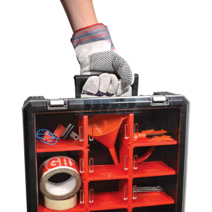 KENNEDY Organiser with Polycarbonate Lid, 12 Bins & 11 Dividers KENNEDY