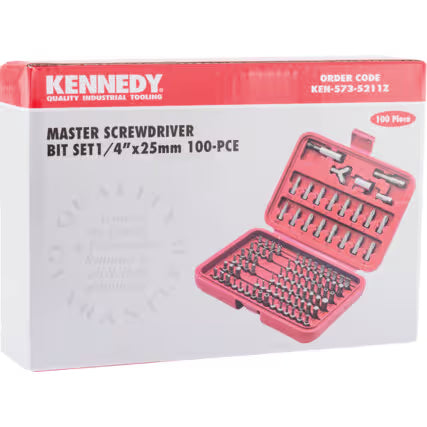 KENNEDY 1/4" 25mm Master Screwdriver Bit Set 100 Piece KENNEDY
