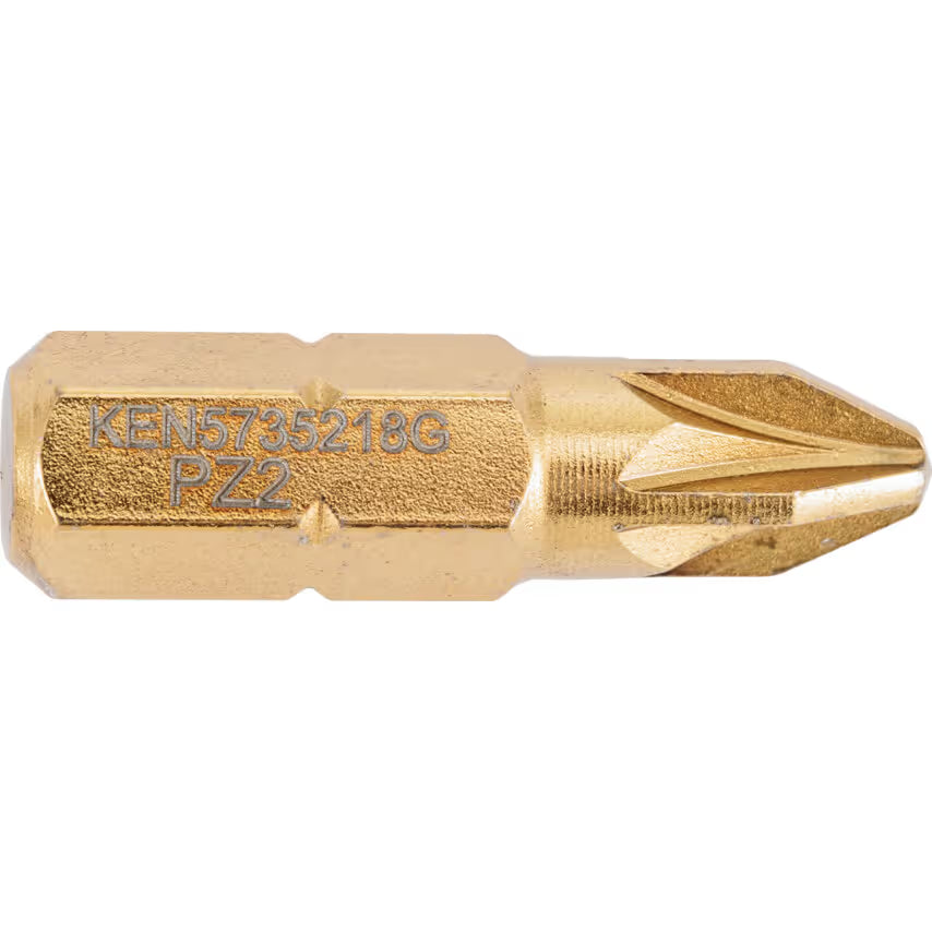 KENNEDY TiN Pozidriv Screwdriver Bits 1/4 Hex Wear Resistant KENNEDY