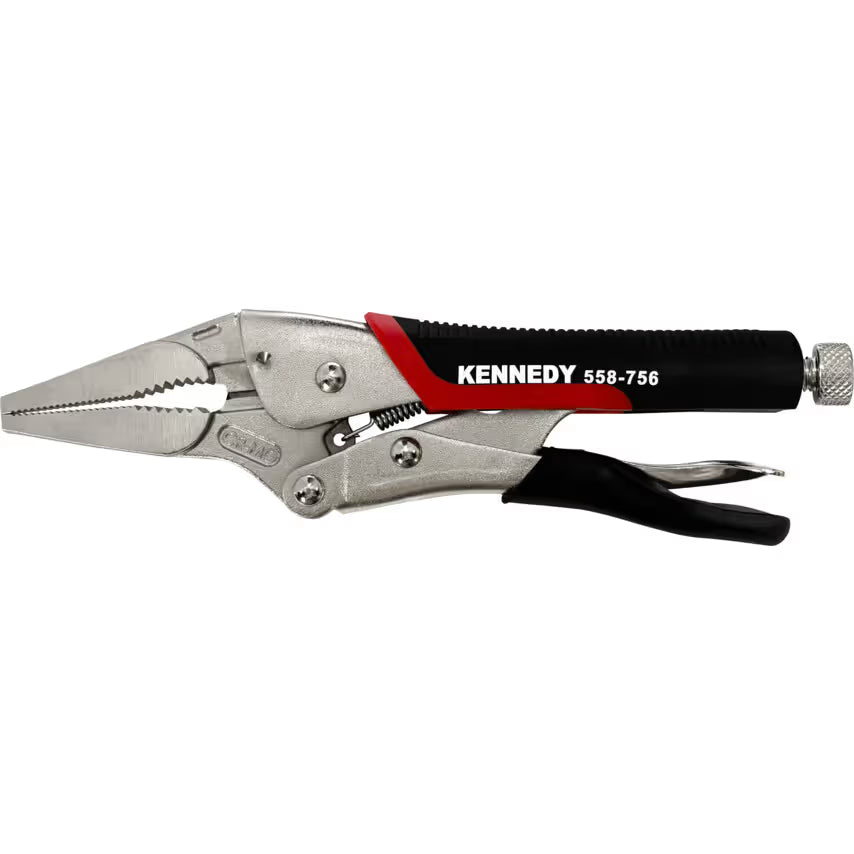 KENNEDY Long Nose Locking Pliers Bi-Material Grip Heavy Duty Kennedy Pro