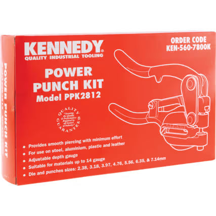 KENNEDY Hand Operated Hole Punch Kit Heavy Duty Metal Punch Set KENNEDY