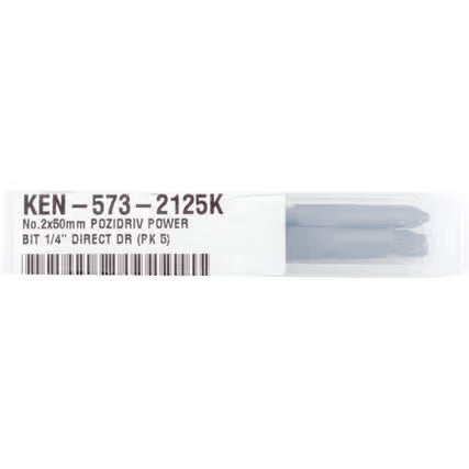 KENNEDY PZ2 50mm Pozidriv Power Bit 1/4 Inch Drive 5 Pack KENNEDY