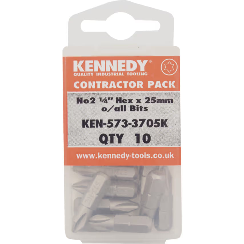 KENNEDY TX20 Torx Screwdriver Bits 1/4 Hex Standard 10 Pack KENNEDY