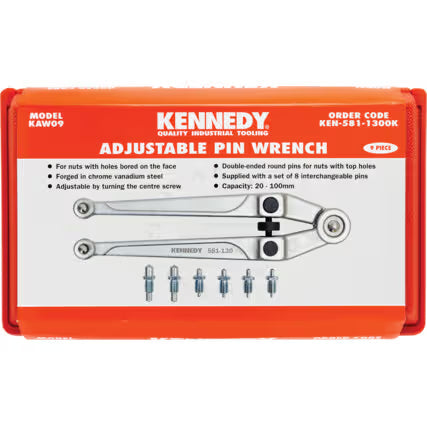 KENNEDY Adjustable Pin Wrench Heavy Duty Face Spanner Tool KENNEDY