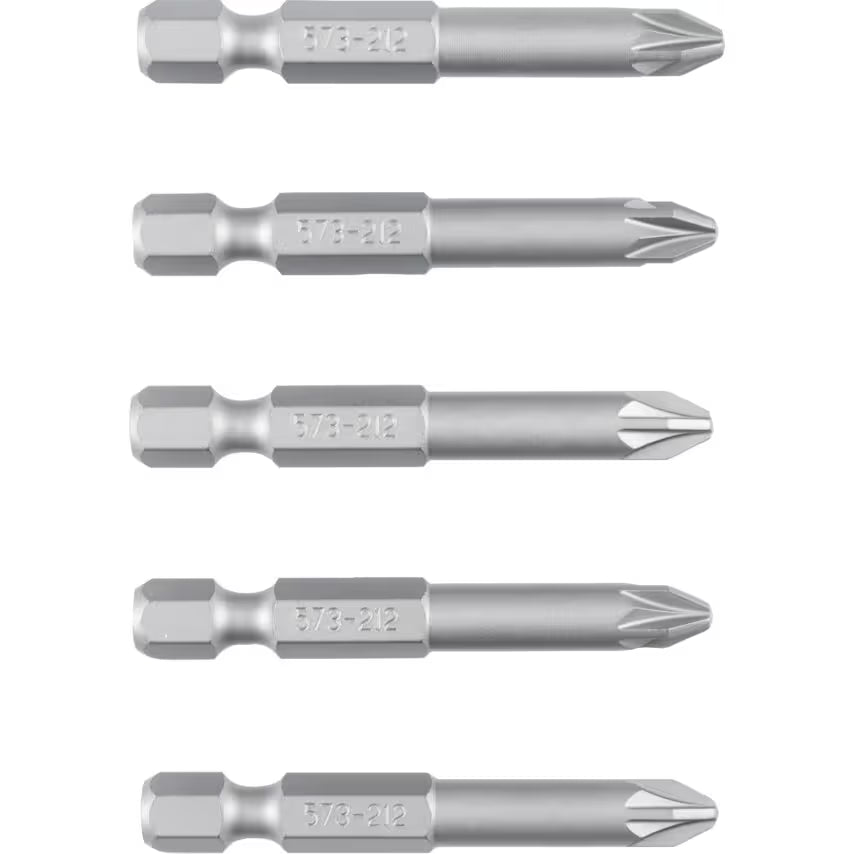 Kennedy No.2 Square Drive Bit 1/4" Hex Long Series Pack of 5 KENNEDY