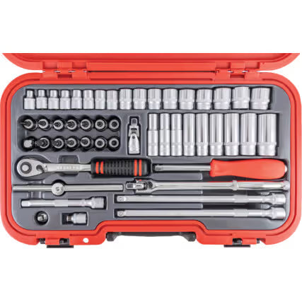 KENNEDY 50pc 3/8" Drive Metric Socket Set Chrome Vanadium Tools KENNEDY