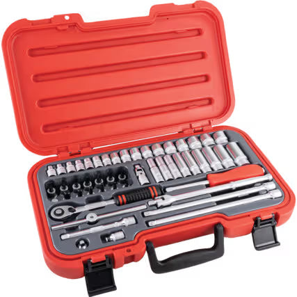 KENNEDY 50pc 3/8" Drive Metric Socket Set Chrome Vanadium Tools KENNEDY
